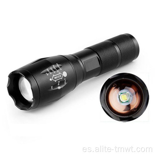 XML T6 LED 18650 Linción táctica recargable con zoomable